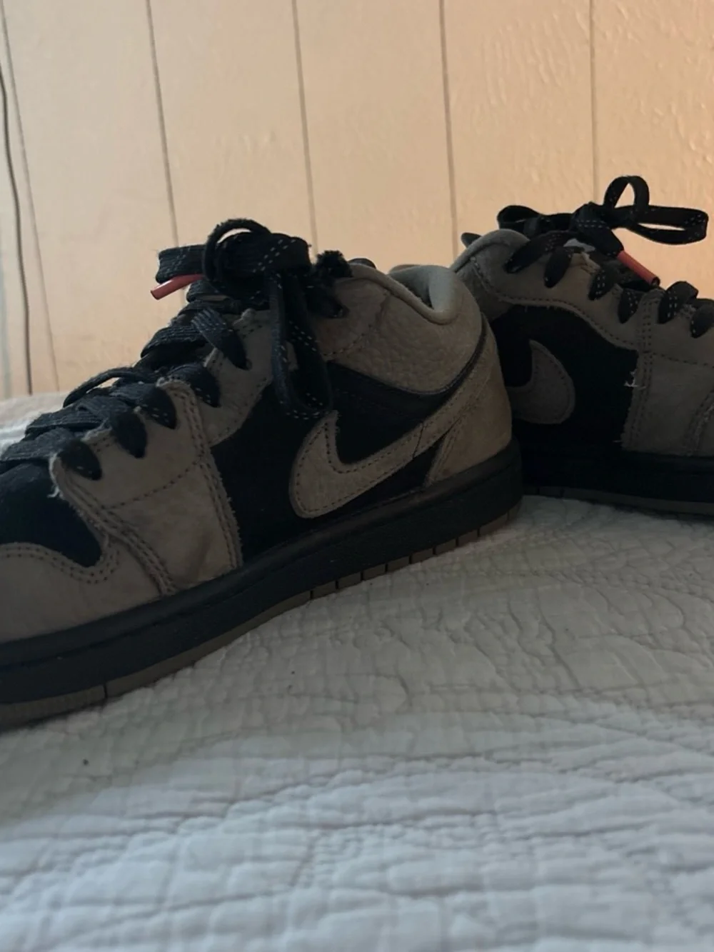 Jordan 1s Low-Top Sneakers in Black & Gray